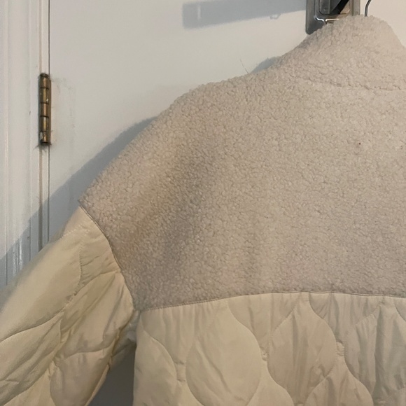 Universal Thread Full Zip Sherpa Nylon Jacket Cream Teal - Picture 12 of 14